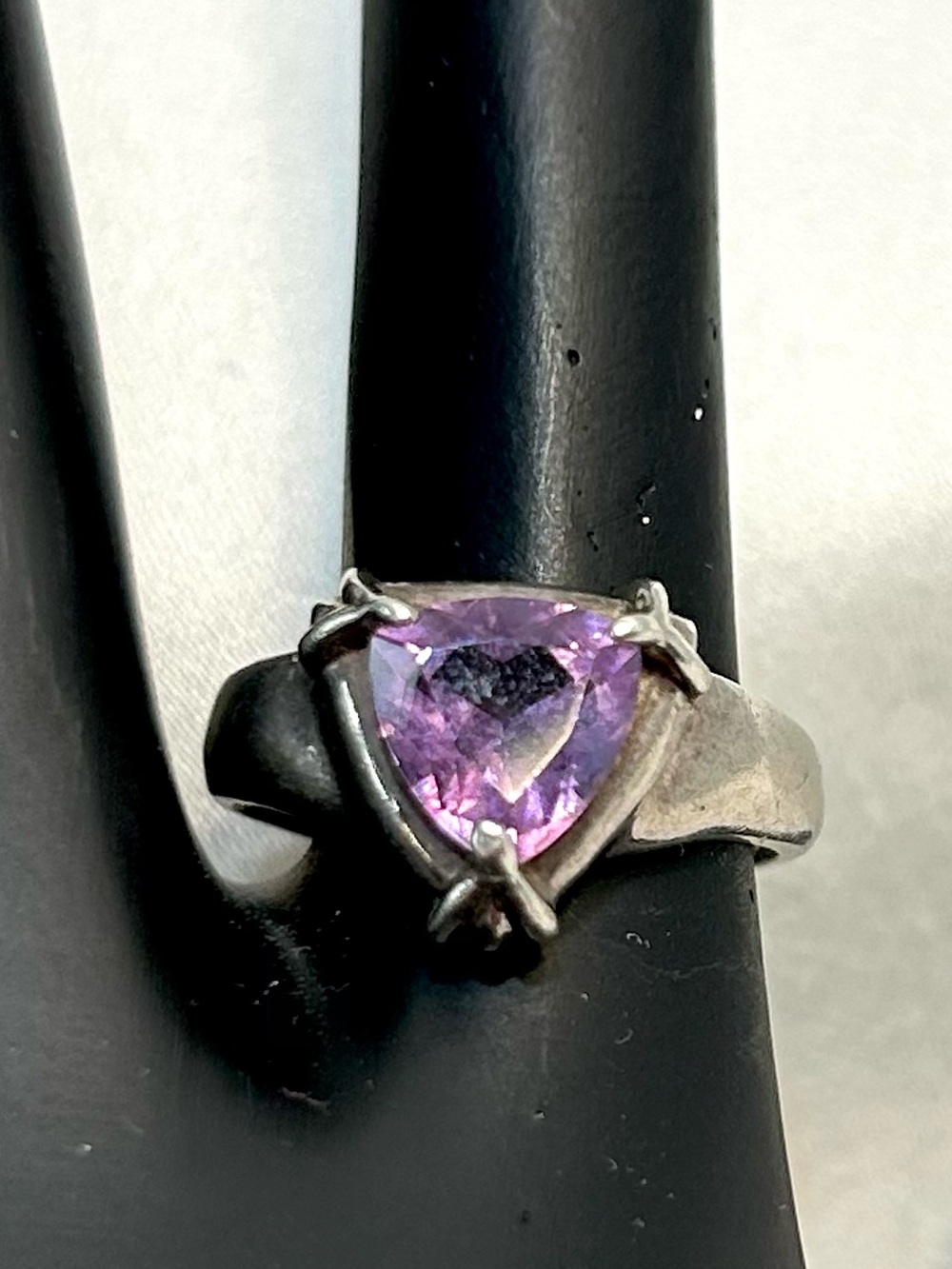 VTG Carl Art Sterling Silver Kite Amethyst Ring Women Size 6 Artist Signed 925